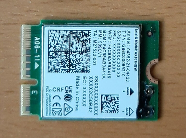 Intel AX101NGW M2 Key-E module