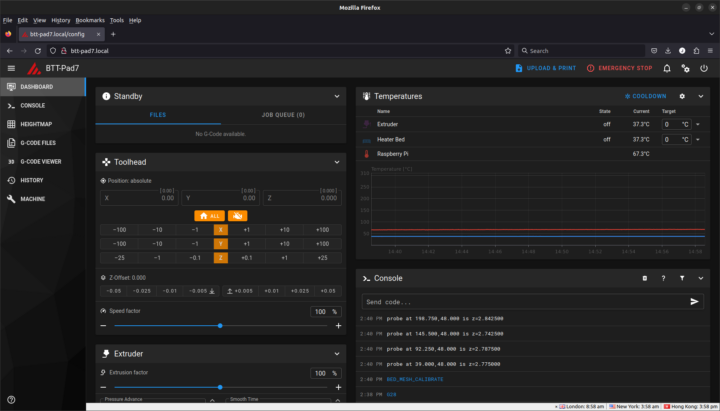 Klipper dashboard