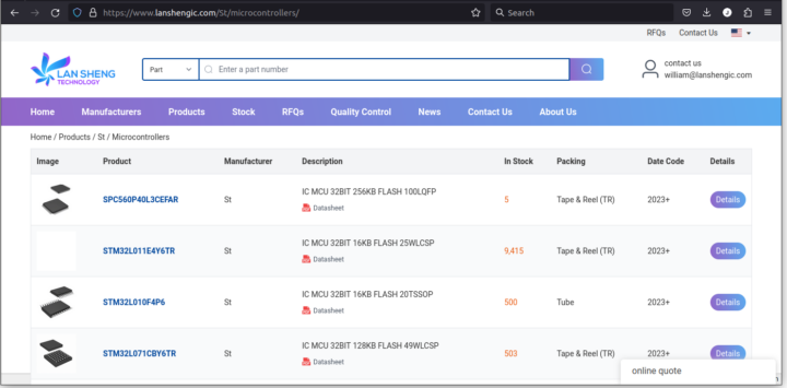 LanSheng STMicro microcontrollers