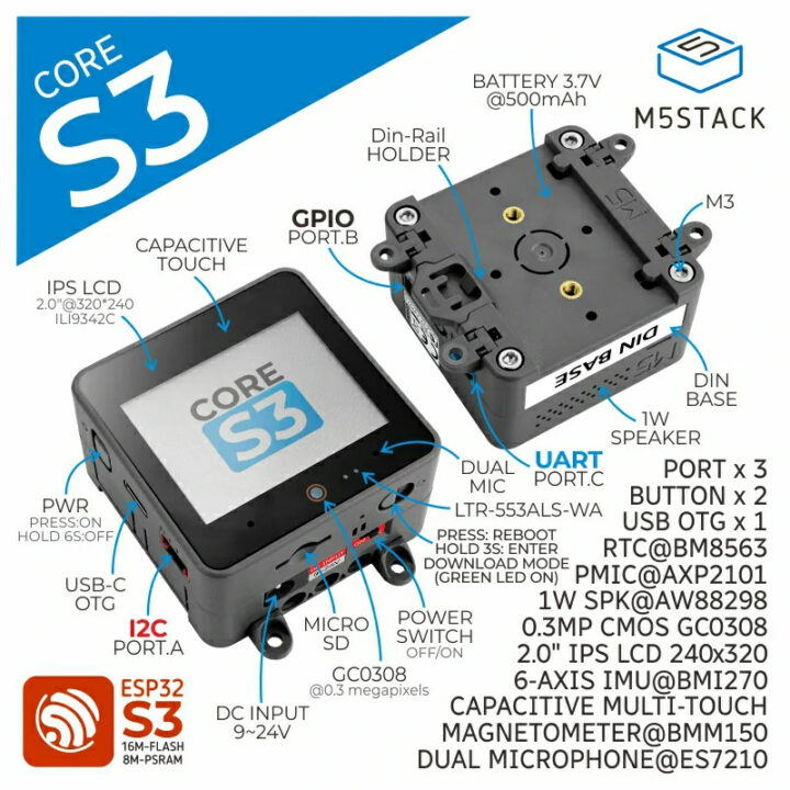 M5Stack CoreS3 specifications