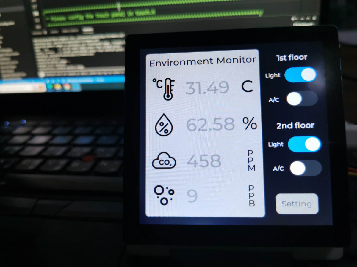 Matouch Environmental Monitor LVGL graphics library