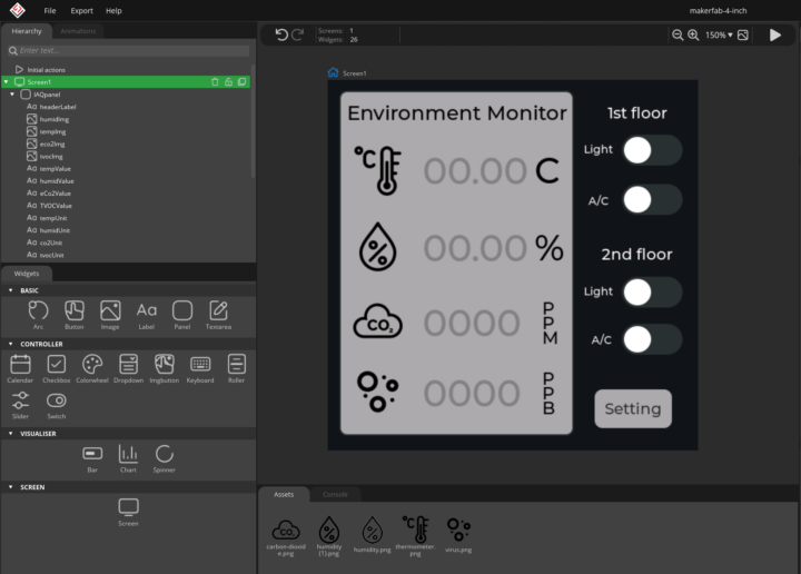 SquareLine Studio LVGL Matouch_ESP32-S3 display demo kit