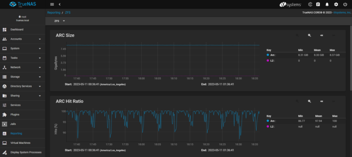 TrueNAS ZFS ARC Size Reporting