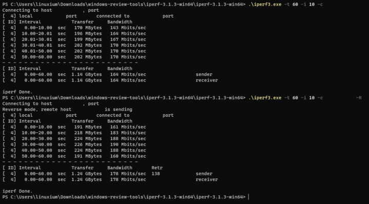 iperf3 WiFi 2.4GHz Beelink SER6 Pro 7735HS