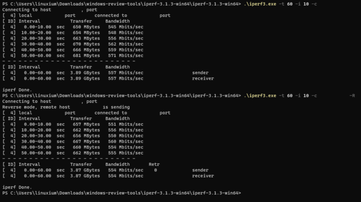 iperf3 WiFi 6 Beelink SER6 Pro 7735HS