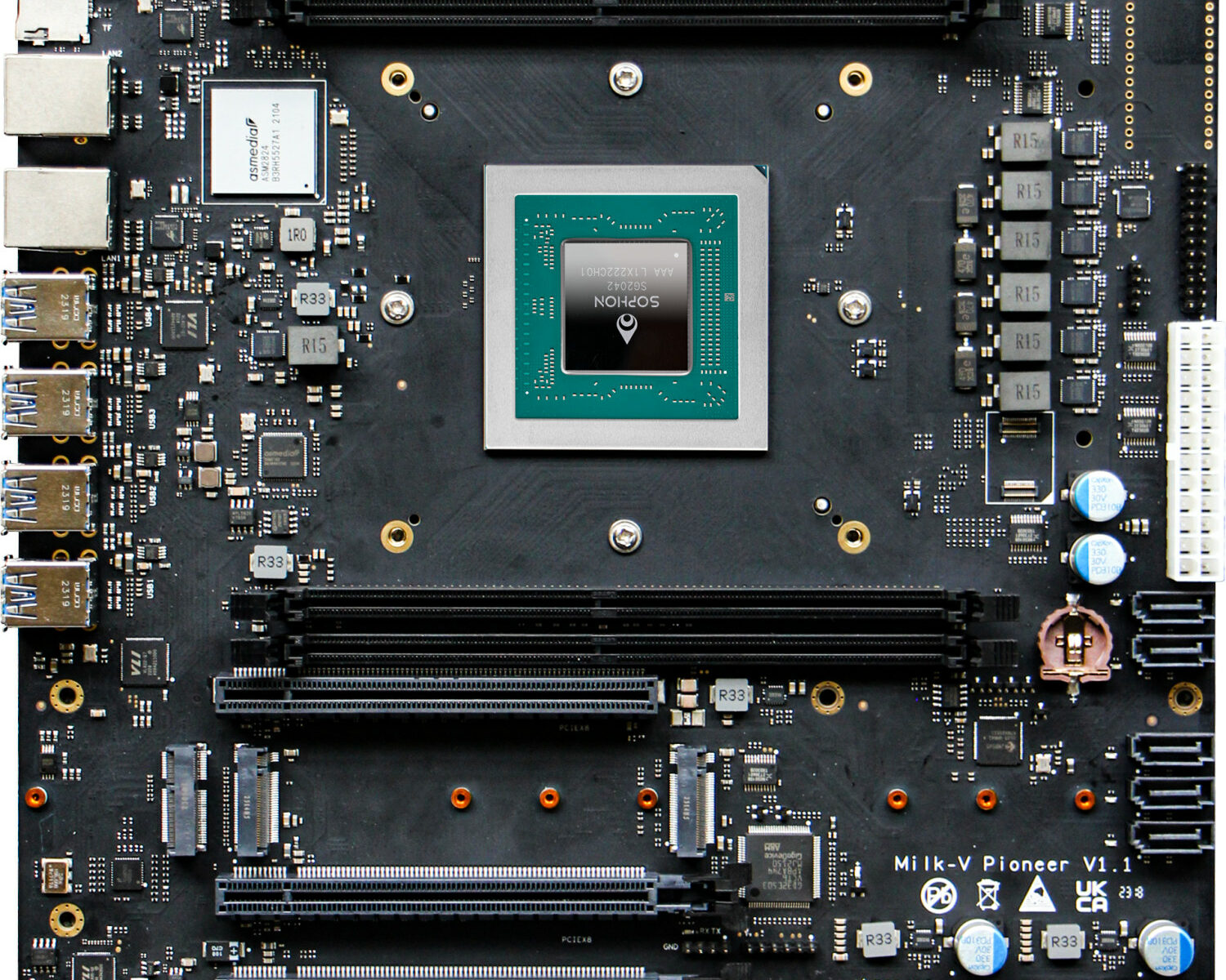 64-core RISC-V motherboard