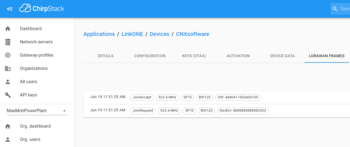Chirpstack join request join accept