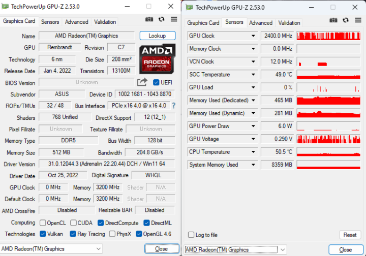 GEEKOM AS 6 TechPowerUp GPU Z 1