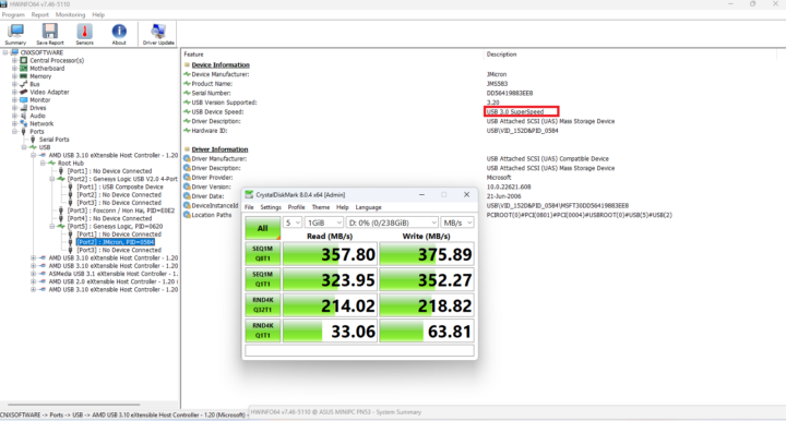 GEEKOM AS 6 test USB 1