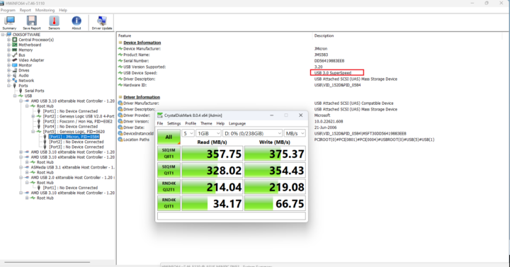 GEEKOM AS 6 test USB 2