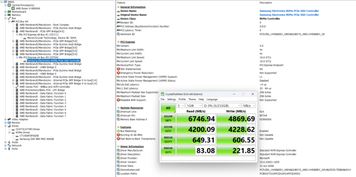 Morefine M600 6900HX M2 SSD performance