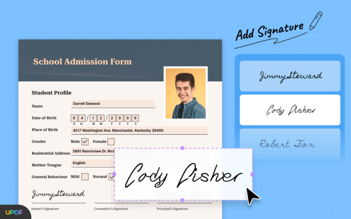 UPDF fill out form and sign