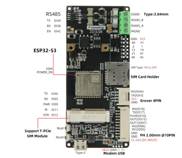 ESP32-S3 vending machine board