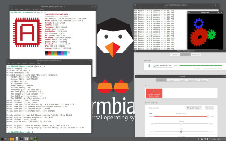 Lenovo Thinkpad X13S Armbian Linux 6.4