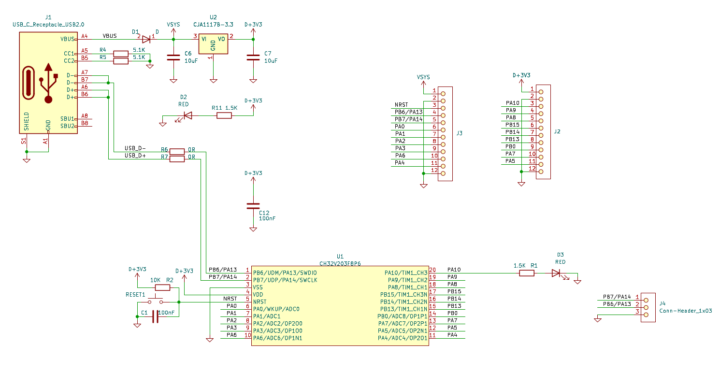 Polos CH32V203F8 Breakout Alef schematics