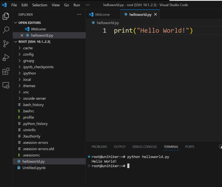 UniHiker programming vscode