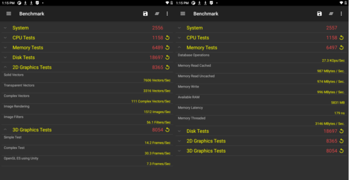 2D 3D Graphics Benchmarks Memory Benchmark