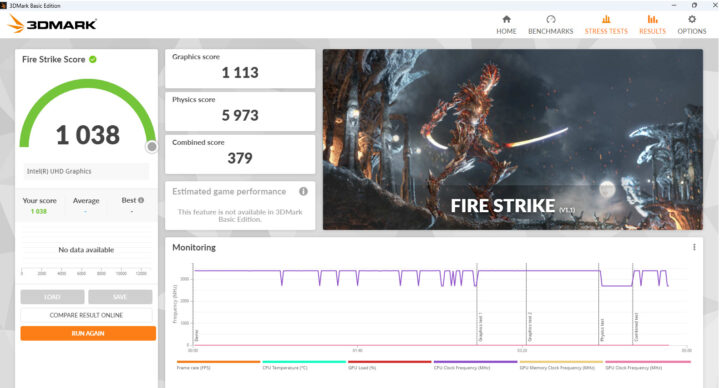 3DMARK Fire Strike Blackview MP80 Mini PC