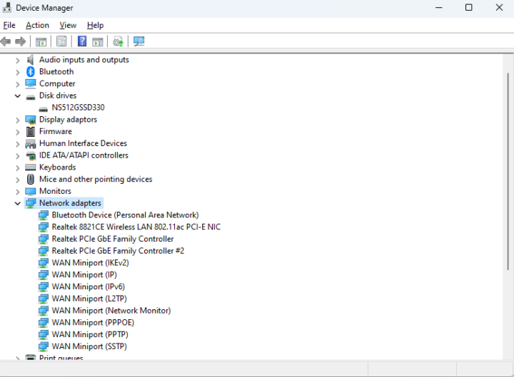 Blackview MP80 Windows Network adapters