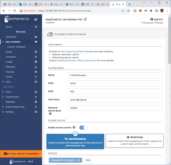 ChipStark configuration