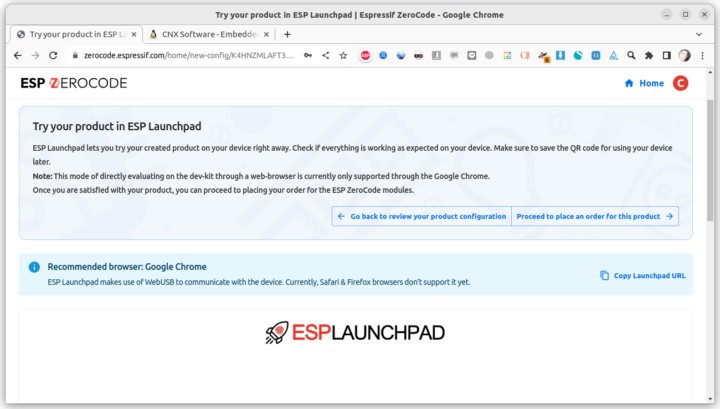 ESP32 firmware Try in LaunchPad