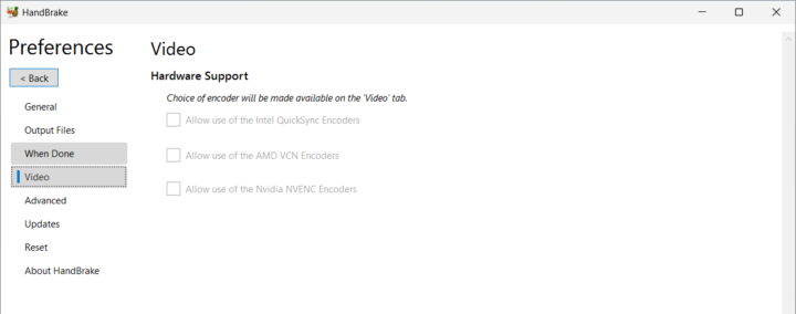 HandBrake Video Intel QuickSync