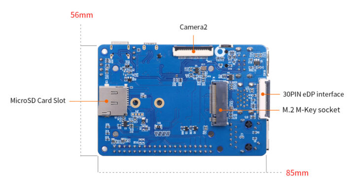 Rockchip RK3566 Raspberry Pi SBC eDP M2 M Key socket