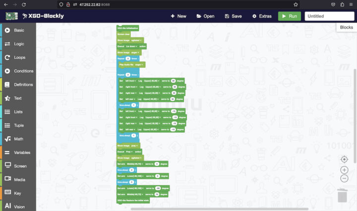 XGO Blockly programming