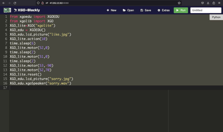 XGO Blocky Python Programming