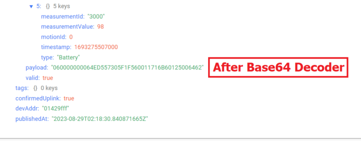 chirpstack base64 decoded data