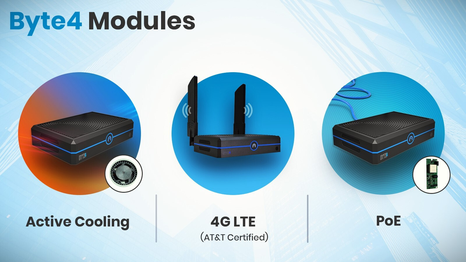 Azulle BYTE4 modules