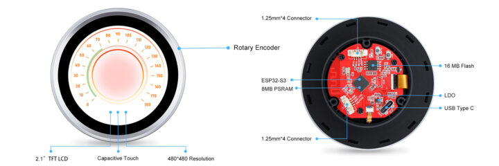 MaTouch ESP32-S3 Rotary IPS Display with Touch 2.1 ST7701