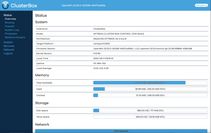 cluster box openwrt luci dashboard