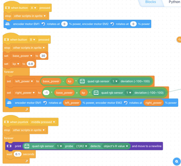 mBot2 Block Base Visual Programing Line Follower