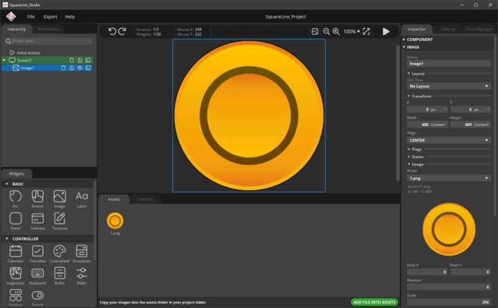 Preparing bitmap data in SquareLine Studio