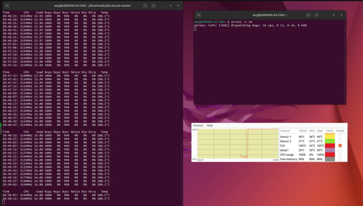 GEEKOM A5 CPU stress test temperature