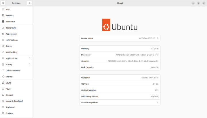 GEEKOM A5 Ubuntu 22.04 About