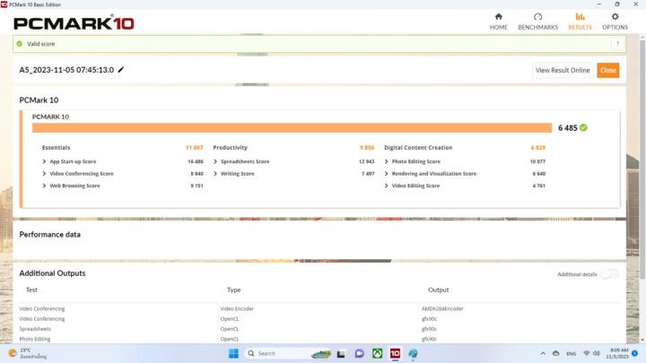 GEEKOM A5 mini PC PCMark 10 benchmark