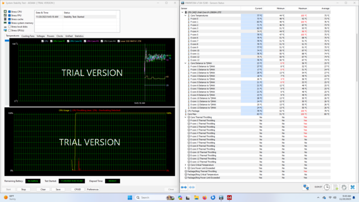 GEEKOM Mini IT13 Stress Test AIDA64 Thermal Throttling