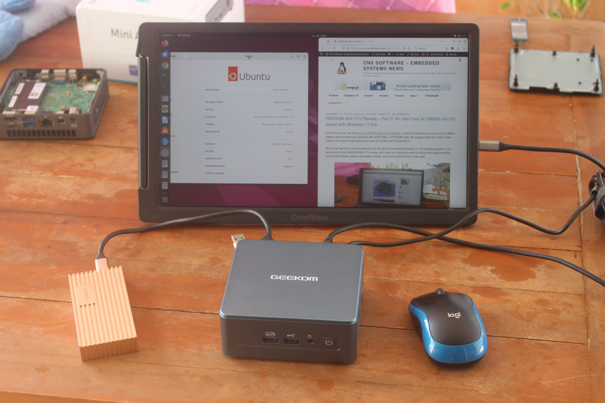 GEEKOM Mini IT13 review - Part 3: Ubuntu 22.04 tested on an Intel Core  i9-13900H mini PC - CNX Software