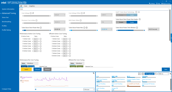 Intel Extreme Tuning Utility - Turbo Boost Max Power 45W