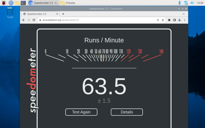 Raspberry Pi 5 Chromium Speedometer 2.0