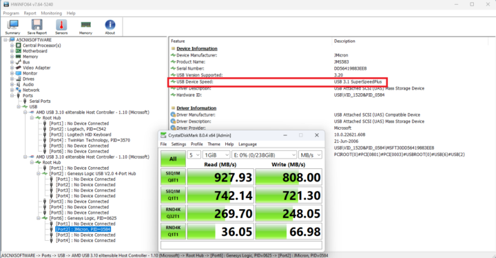 USB 3.2 Gen 2 Type A speed