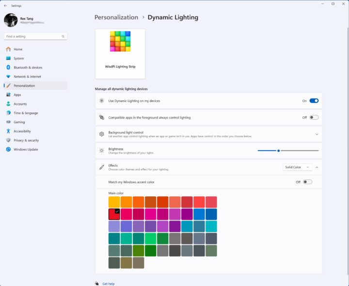 Windows 11 Dynamic Lighting