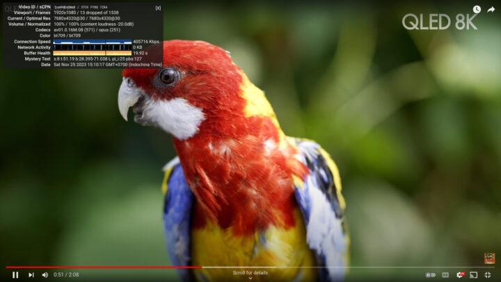 YouTube 8K 30fps Ubuntu Chrome Core i9 mini PC