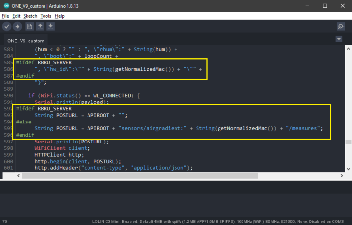 AirGradient ONE : Setting custom HTTP parameters in Arduino