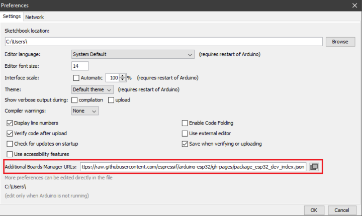 AirgradientONE : Setting board manager URL in Arduino IDE