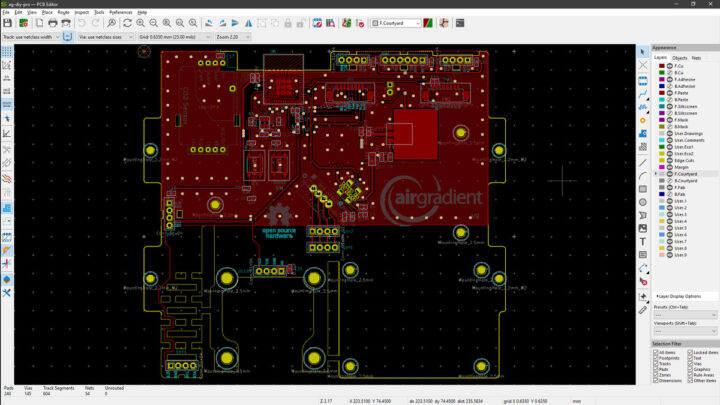 AirGradientONE : PCB's top layer