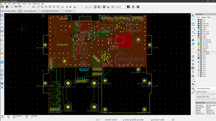 AirGradientONE : PCB's top and bottom layers