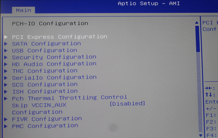 AAEON BIOS PCH IO Configuration